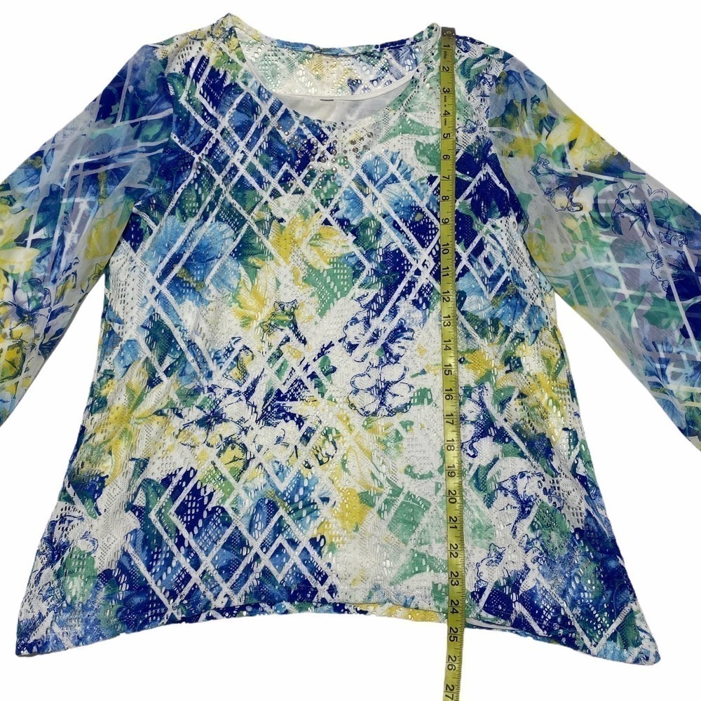 SHARKBITE Floral Multicolor 3/4 Sleeve Blouse - Picture 7 of 13